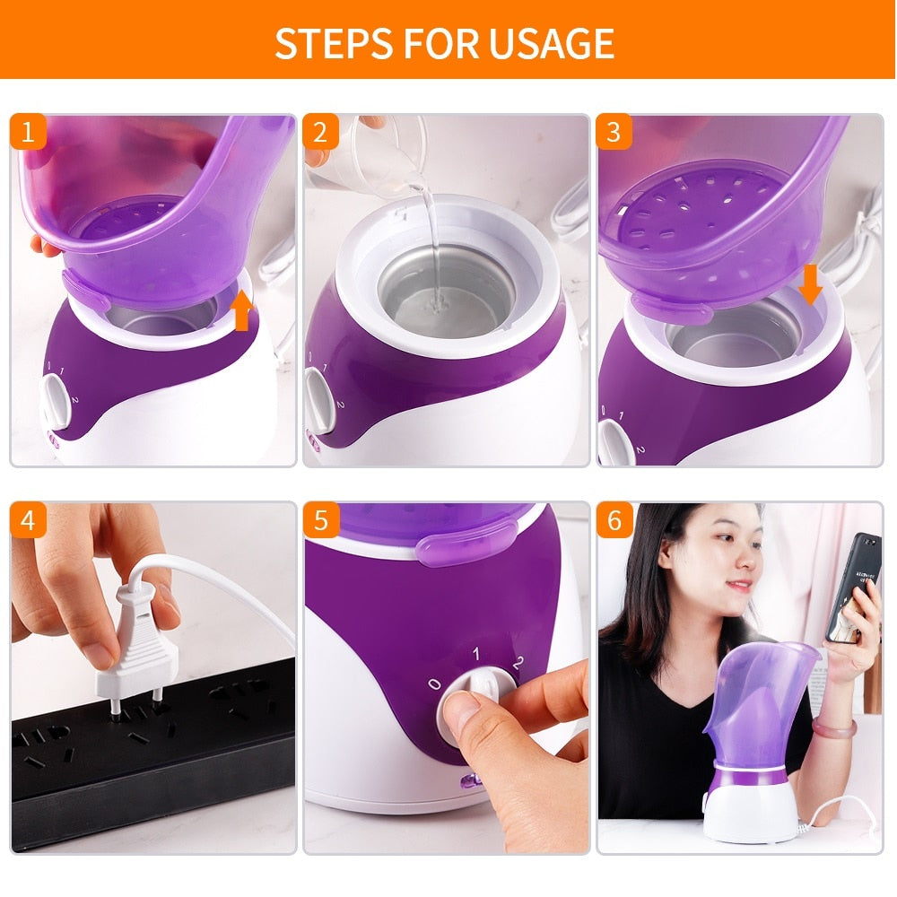 Heating and Spraying Face Steamer