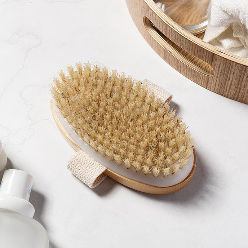 Natural Bristle Brush for Wet or Dry Brushing