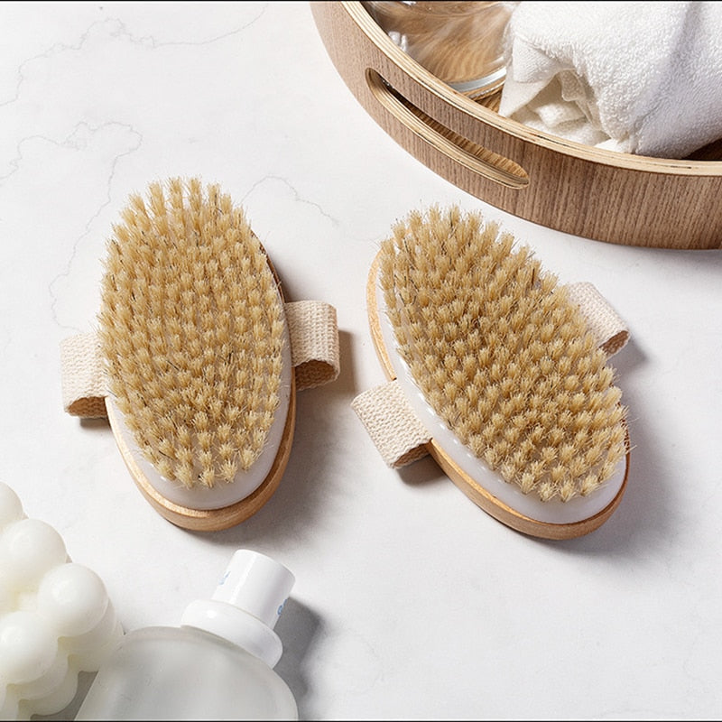 Natural Bristle Brush for Wet or Dry Brushing