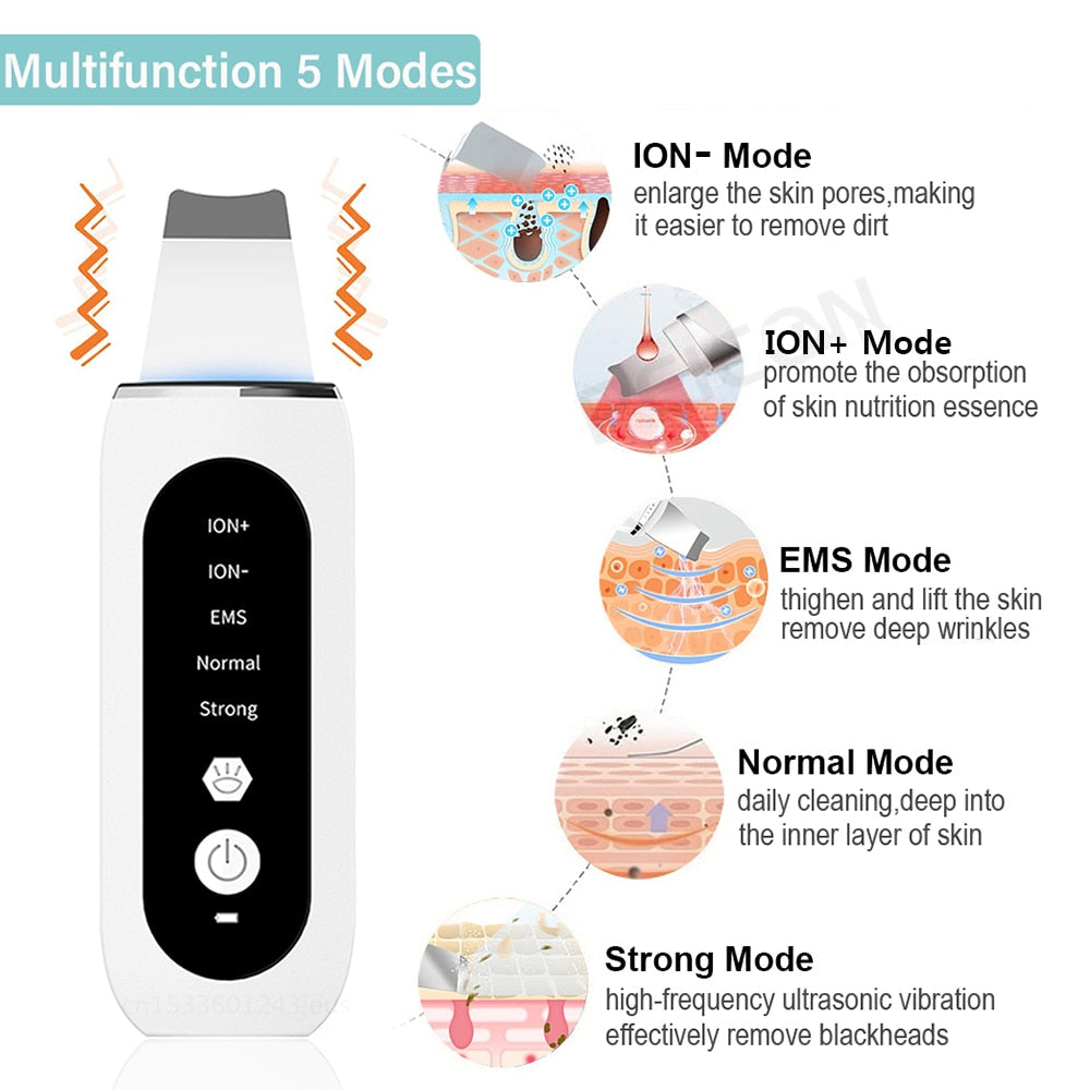 Ultrasonic Ion Face Cleaning and Blackhead Remover