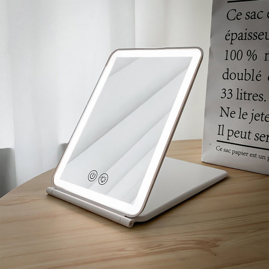 Foldable USB Rechargeable Touch Screen Makeup Mirror