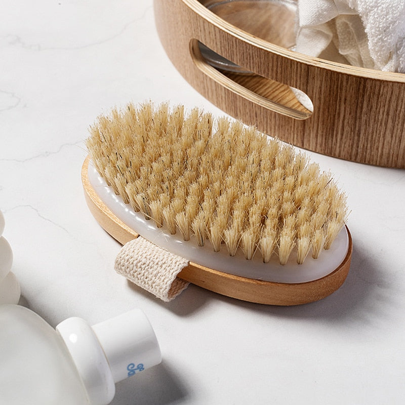 Natural Bristle Brush for Wet or Dry Brushing