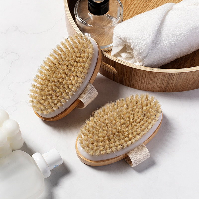 Natural Bristle Brush for Wet or Dry Brushing